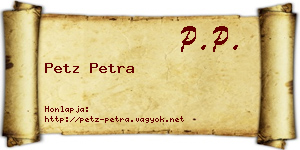Petz Petra névjegykártya